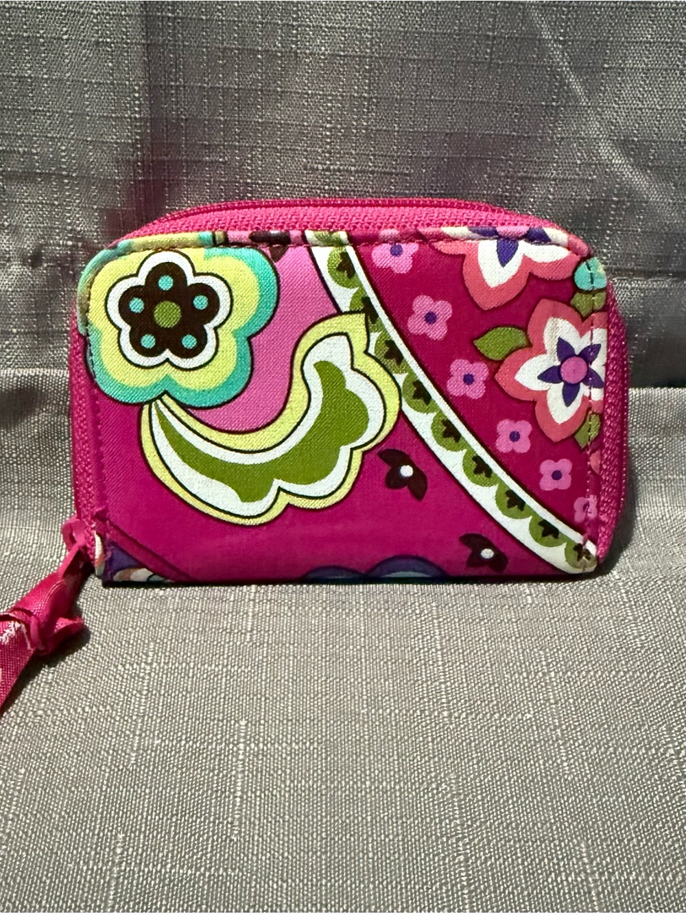 Vera Bradley Pink Floral Zip Card Holder